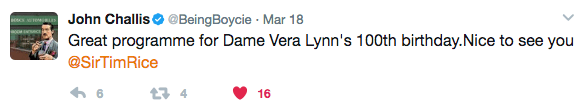 Dame Vera Lynn Tweet Captive Minds