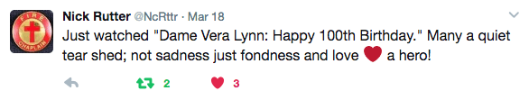 Dame Vera Lynn Tweet Captive Minds